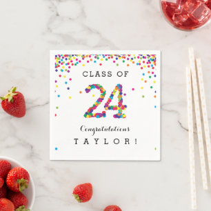 Colourful Confetti Graduation Class of 2023 Napkin