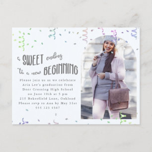 Colourful Confetti Graduation Party Invitation