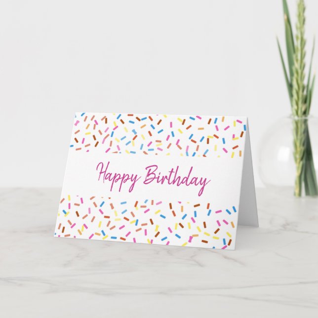 Colourful Confetti Happy Birthday Blank  Card (Front)