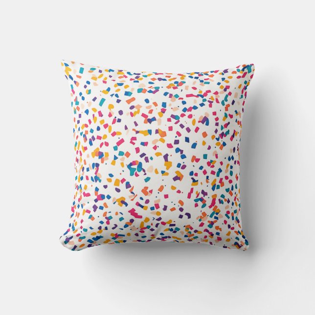 Colourful Confetti Kids Throw Pillow (Front)