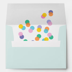 Colourful Confetti Mint Green Envelope