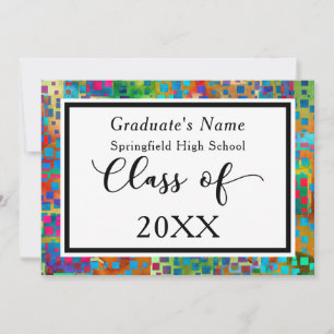 Colourful Confetti Modern Graduation Announcement