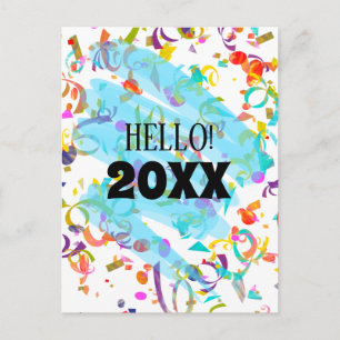 Colourful Confetti New Year Blue Squiggle Template