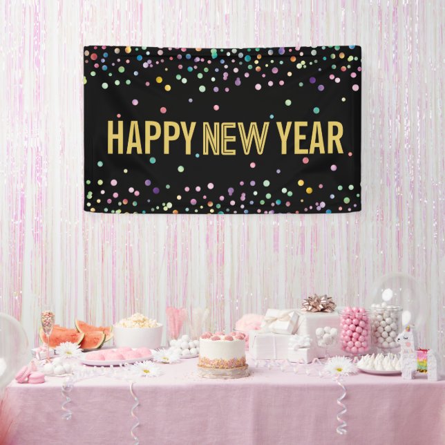 Colourful Confetti New Year's Eve Party Decoration Banner (Party)