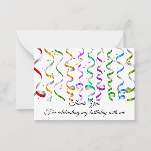 Colourful Confetti On Thank You Cards (Front)
