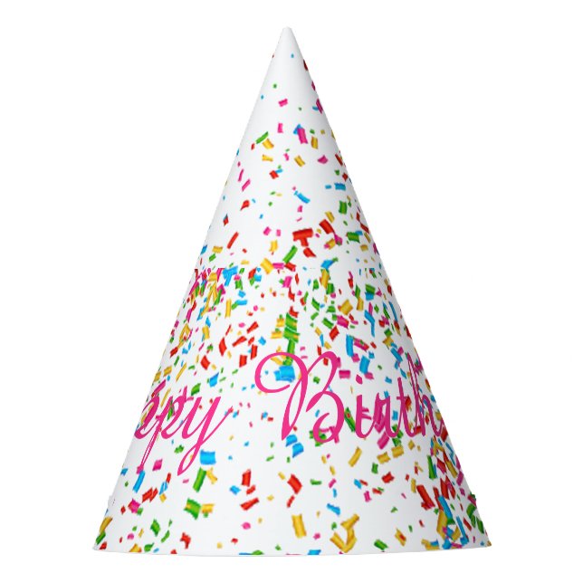 Colourful confetti party hat (Front)
