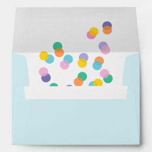Colourful Confetti Pastel Blue Envelope