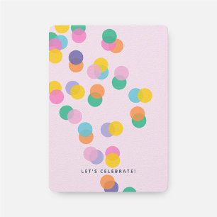 Colourful Confetti Pastel Pink Kids Birthday Invit Invitation