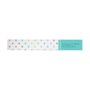 Colourful Confetti Polka Dot Wedding Address Label
