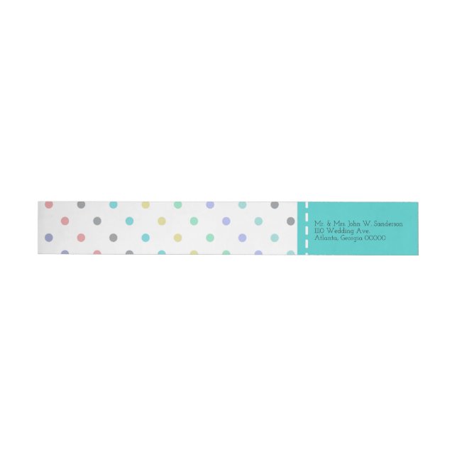 Colourful Confetti Polka Dot Wedding Address Label (Individual)