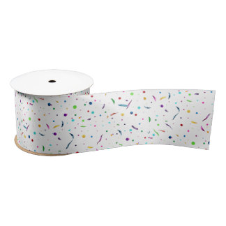 Colourful Confetti Polka Dots Party Satin Ribbon