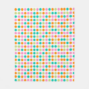 Colourful confetti polka dots retro 60s art fleece blanket