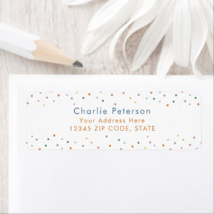 Colourful Confetti Return Address Label