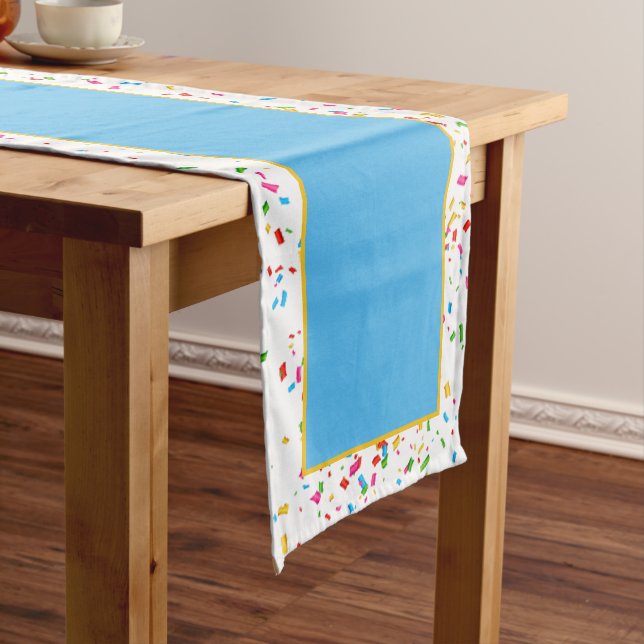 Colourful confetti short table runner (In Situ)