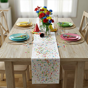 Colourful confetti short table runner