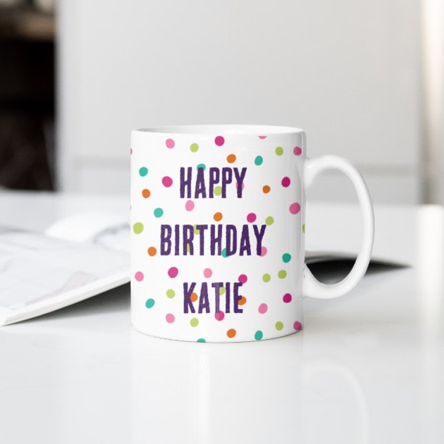Colourful confetti sprinkles polka dot rainbow coffee mug (Creator Uploaded)