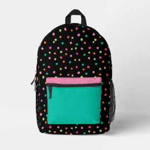 Colourful confetti sprinkles polka dot rainbow pop printed backpack