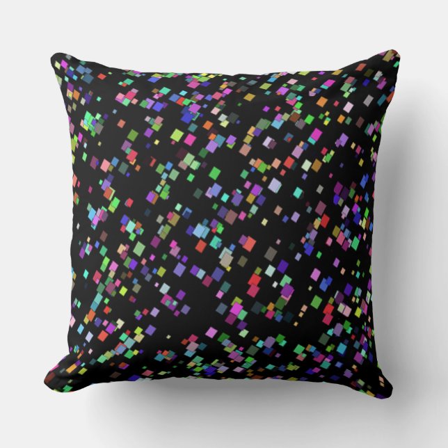 Colourful Confetti Squares Throw Pillow (Front)