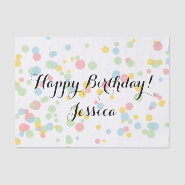 Colourful confetti tissue paper for gift wrapping (Front)