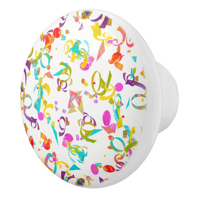 Colourful Confetti Toss Artwork Ceramic Knob (Right)