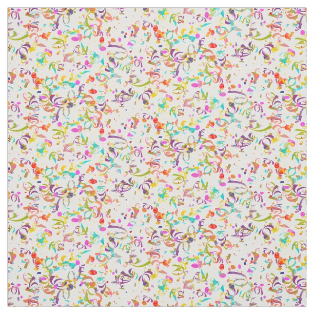 Colourful Confetti Toss Artwork Fabric (Swatch)
