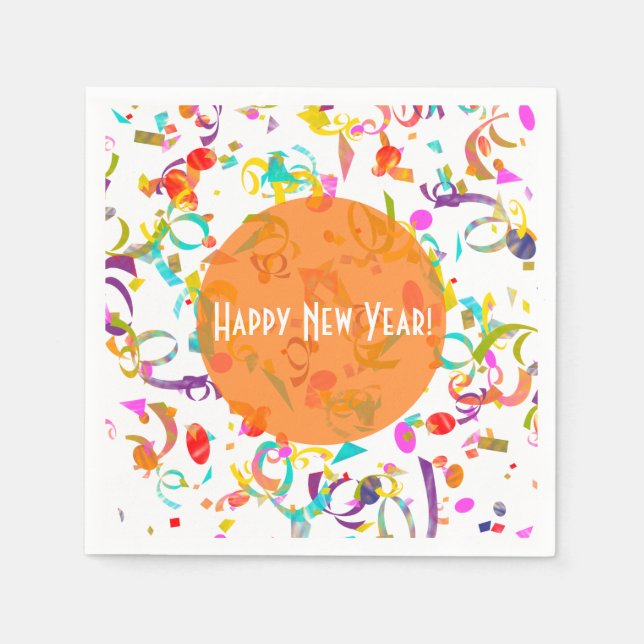 Colourful Confetti Toss Artwork Napkin (Front)