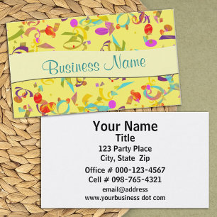 Colourful Confetti Toss Background Event Planner Business Card