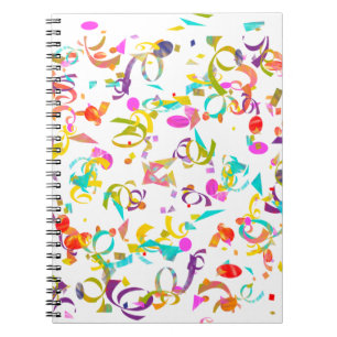 Colourful Confetti Toss Background Notebook