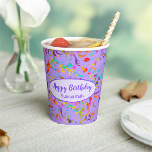 Colourful Confetti Toss Special Occasion Custom Paper Cups
