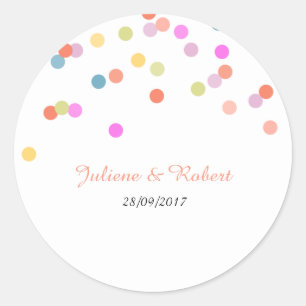 Colourful Confetti Wedding Thank You Sticker