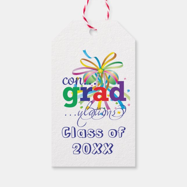 Colourful Congratulations Graduate Gift Tag (Back)