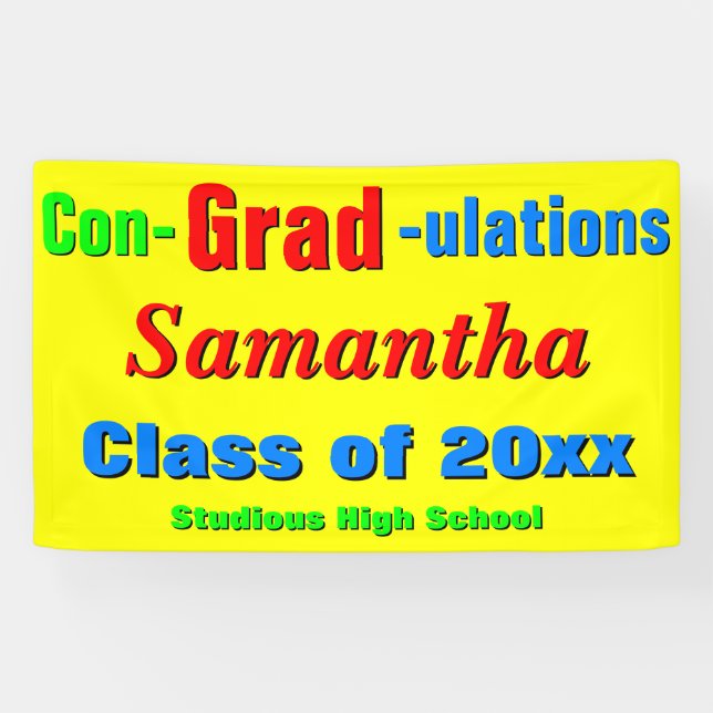 Colourful Congratulations Graduation Party Banner (Horizontal)