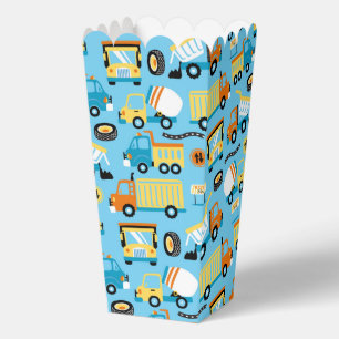 Colourful Construction Trucks Kids Birthday Favour Box