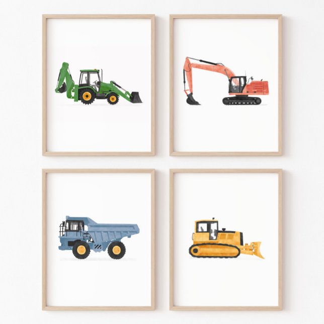Colourful Construction Vehicles Boys Room (Creator Uploaded)