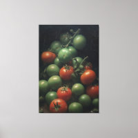 Colourful Contrast: Green and Red Tomato Painting