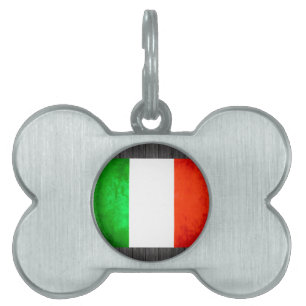 Colourful Contrast Italian Flag Pet Name Tag