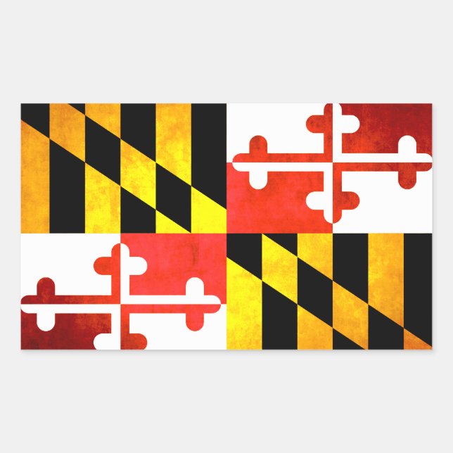 Colourful Contrast Marylander Flag Rectangular Sticker (Front)