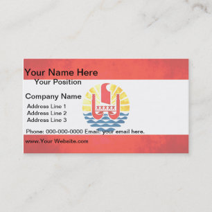 Colourful Contrast Polynesian Flag Business Card