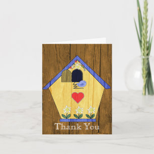 Colourful Coo Coo Bird House Thank You Card
