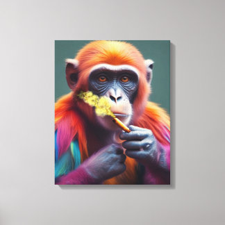 Colourful Cool Dude Monkey Canvas Print