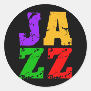 Colourful cool jazz classic round sticker