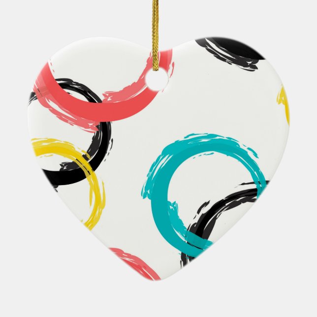 Colourful, cool, modern,trendy brush stroke ceramic tree decoration (Back)