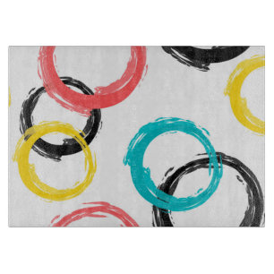 Colourful, cool, modern,trendy brush stroke circle cutting board
