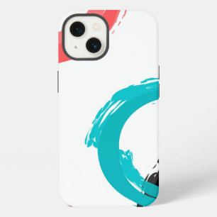 Colourful, cool, modern,trendy brush stroke circle iPhone 13 case