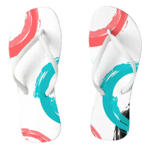 Colourful, cool, modern,trendy brush stroke circle jandals