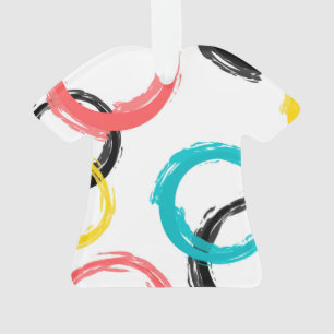 Colourful, cool, modern,trendy brush stroke circle ornament