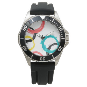 Colourful, cool, modern,trendy brush stroke watch