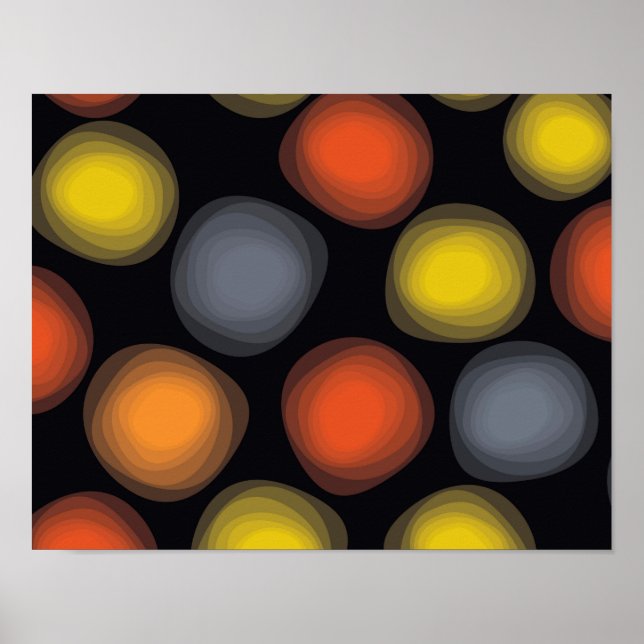 Colourful, cool, modern, trendy flower abstraction poster (Front)