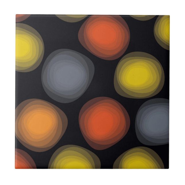 Colourful, cool, modern, trendy flower abstraction tile (Front)