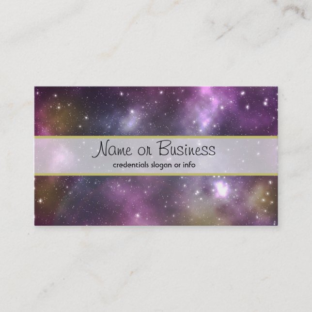 Colourful Cool Nebula and Stars in Space Business Card (Front)